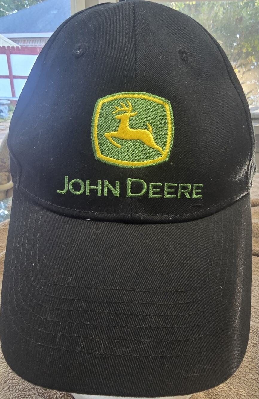 John Deere Hat Cap Black Snapback Nothing Runs Like A Deere